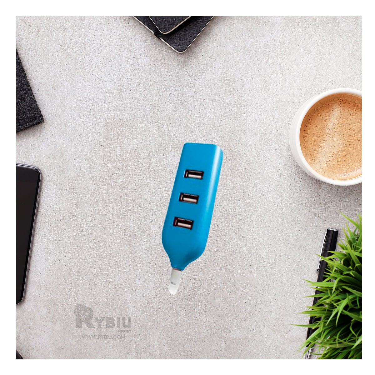 EXTENSION DE 1M PARA USB 2.0 4 PUERTOS RYBIU EN TURQUEZA + GIFT STICKERS - 3