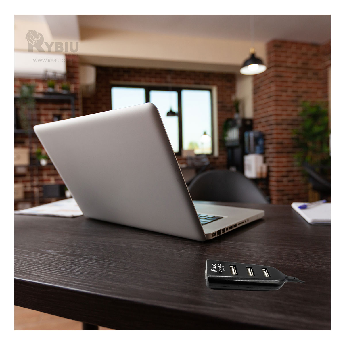 EXTENSION PARA USB 2.0 ALTA 4 PUERTOS RYBIU NEGRO + GIFT MINIAGENDA - 4