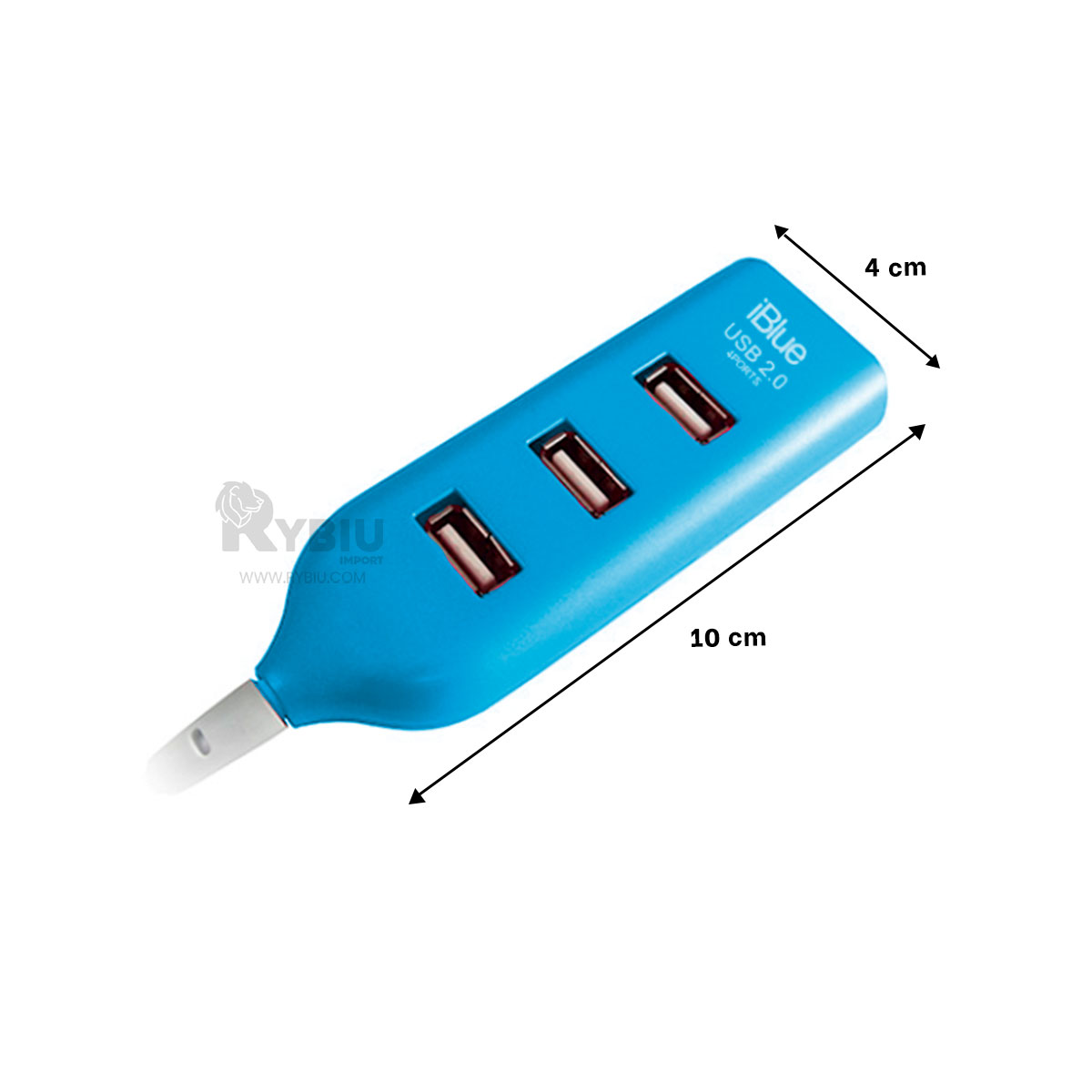 EXTENSION PORTATIL PARA USB 2.0 4 PUERTOS RYBIU TURQUEZA + REGALO STICKERS - 5