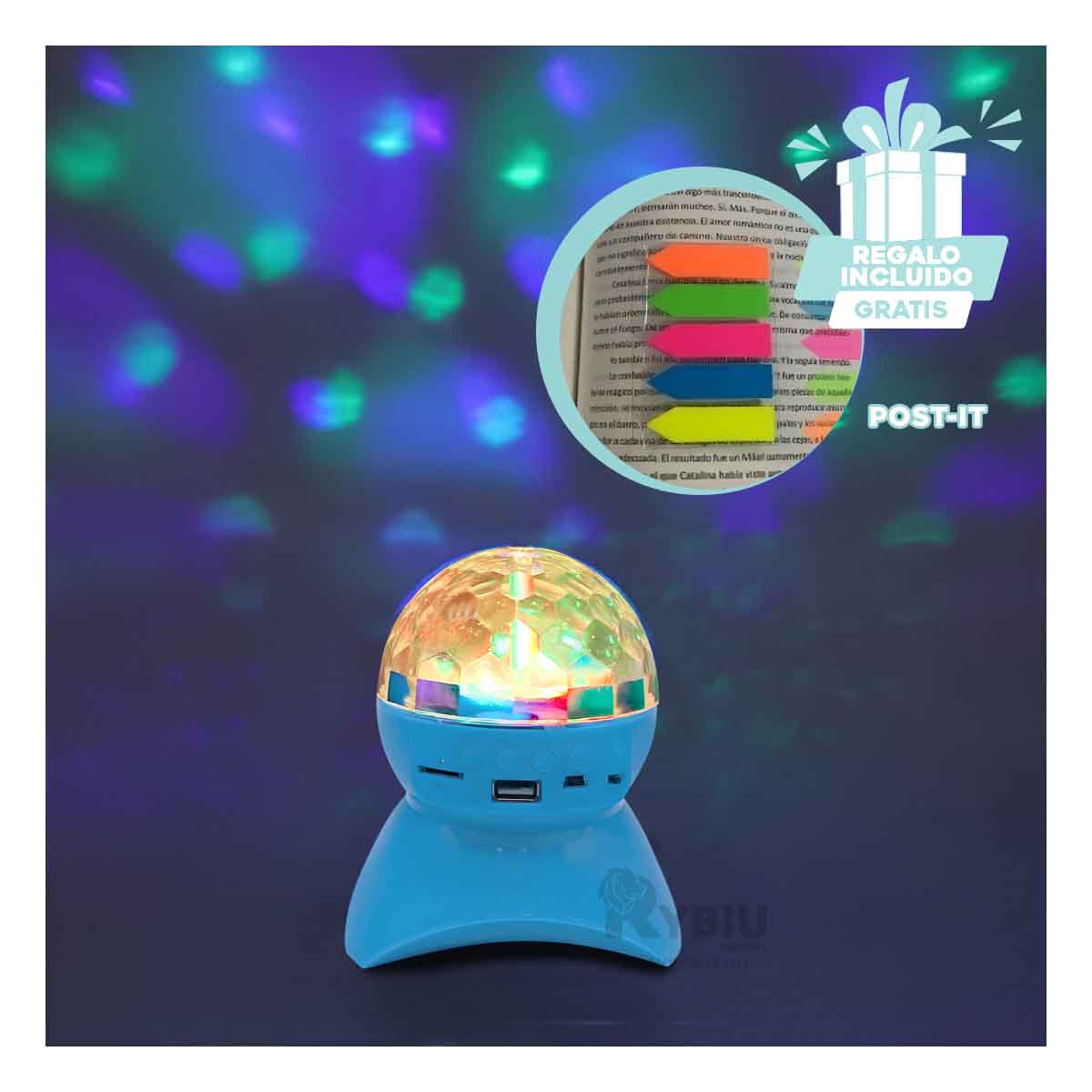 BOCINA PROYECTOR BLUETOOTH RYBIU TE30274 PORTATIL REUNIONES CELESTE + REGALO AGENDITA - 1