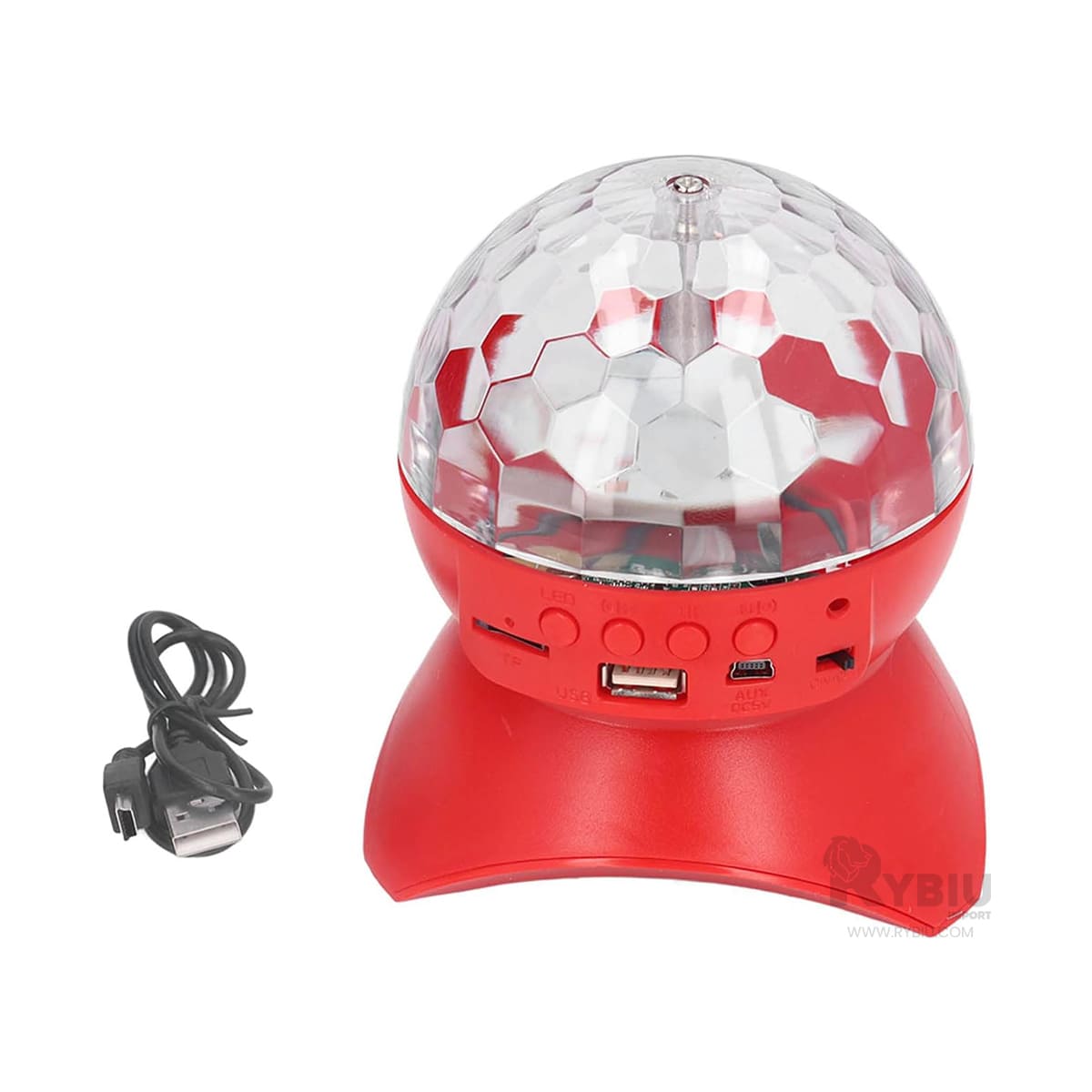 BOCINA PROYECTOR BLUETOOTH RYBIU TE30277 PORTABLE LIGERO TONO ROJO + REGALO STICKERS - 2