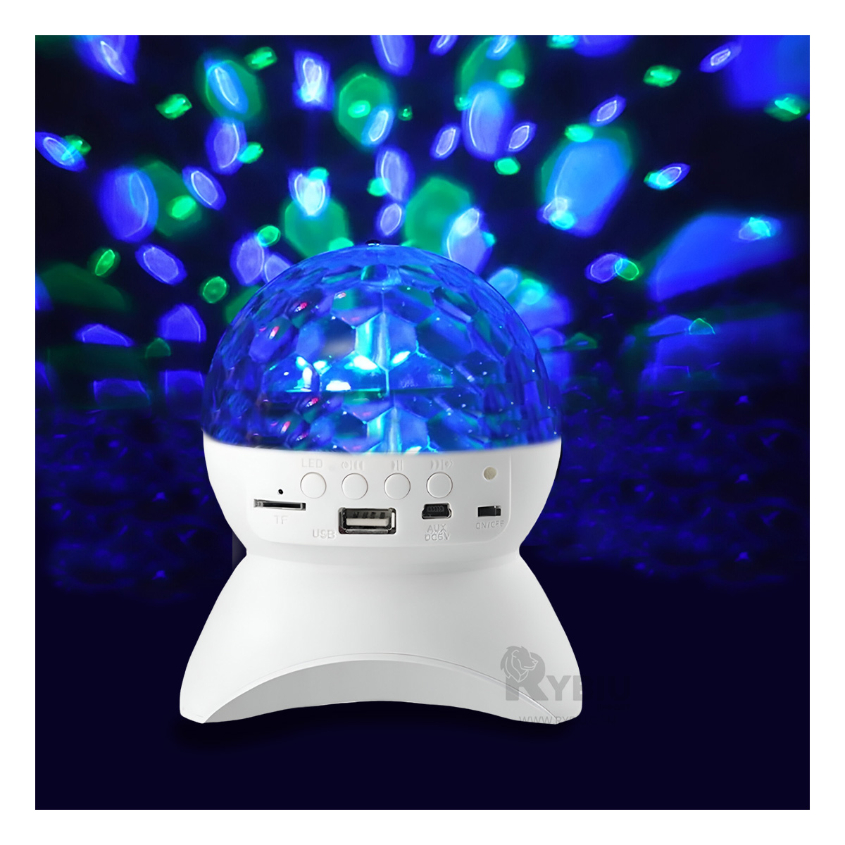 BOCINA PROYECTOR BLUETOOTH RYBIU TE30275 PORTABLE LIGERO TONO BLANCO + REGALO STICKERS - 4
