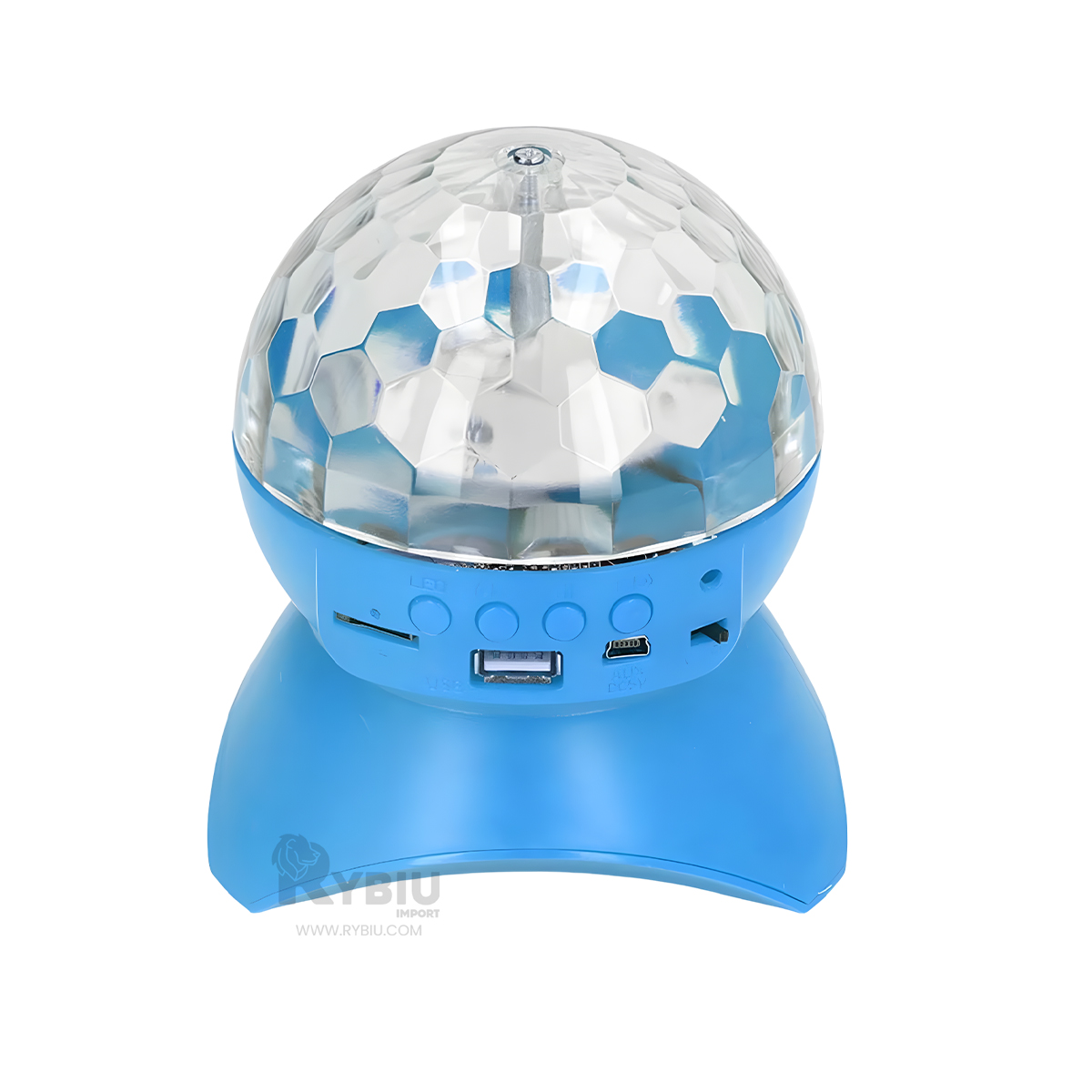 BOCINA PROYECTOR BLUETOOTH RYBIU TE30274 LUMINADOR RESISTENTE CELESTE + REGALO LIGAS PEINAR - 3