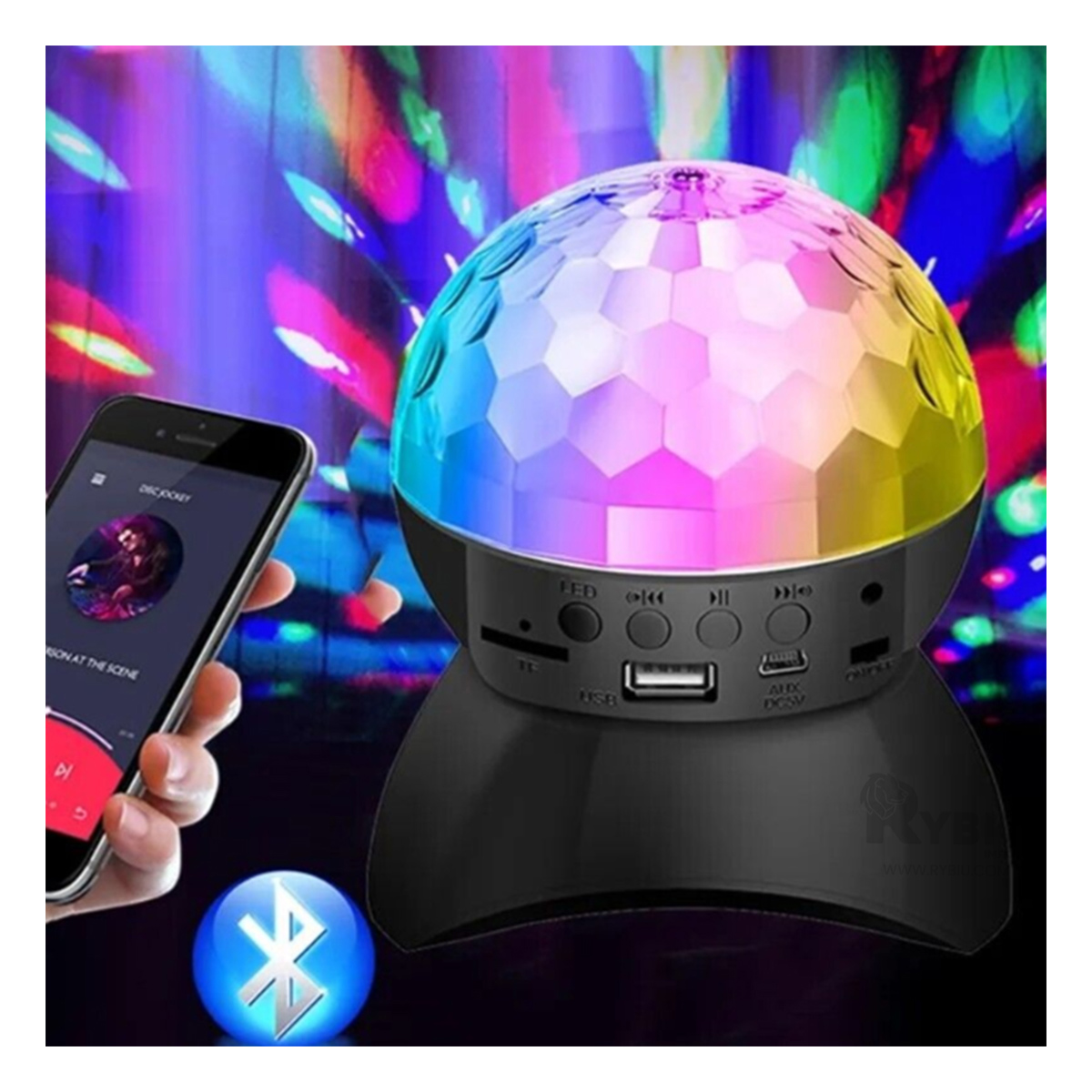 BOCINA PROYECTOR BLUETOOTH RYBIU TE30276 LIVIANO MANEJABLE NEGRO + GIFT MINIAGENDA - 1