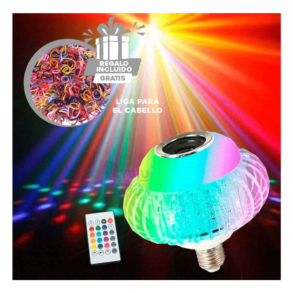 LED RYBIU TE30280 BOMBILLA RGB MULTICOLOR + REGALO LIGAS PEINAR - 1
