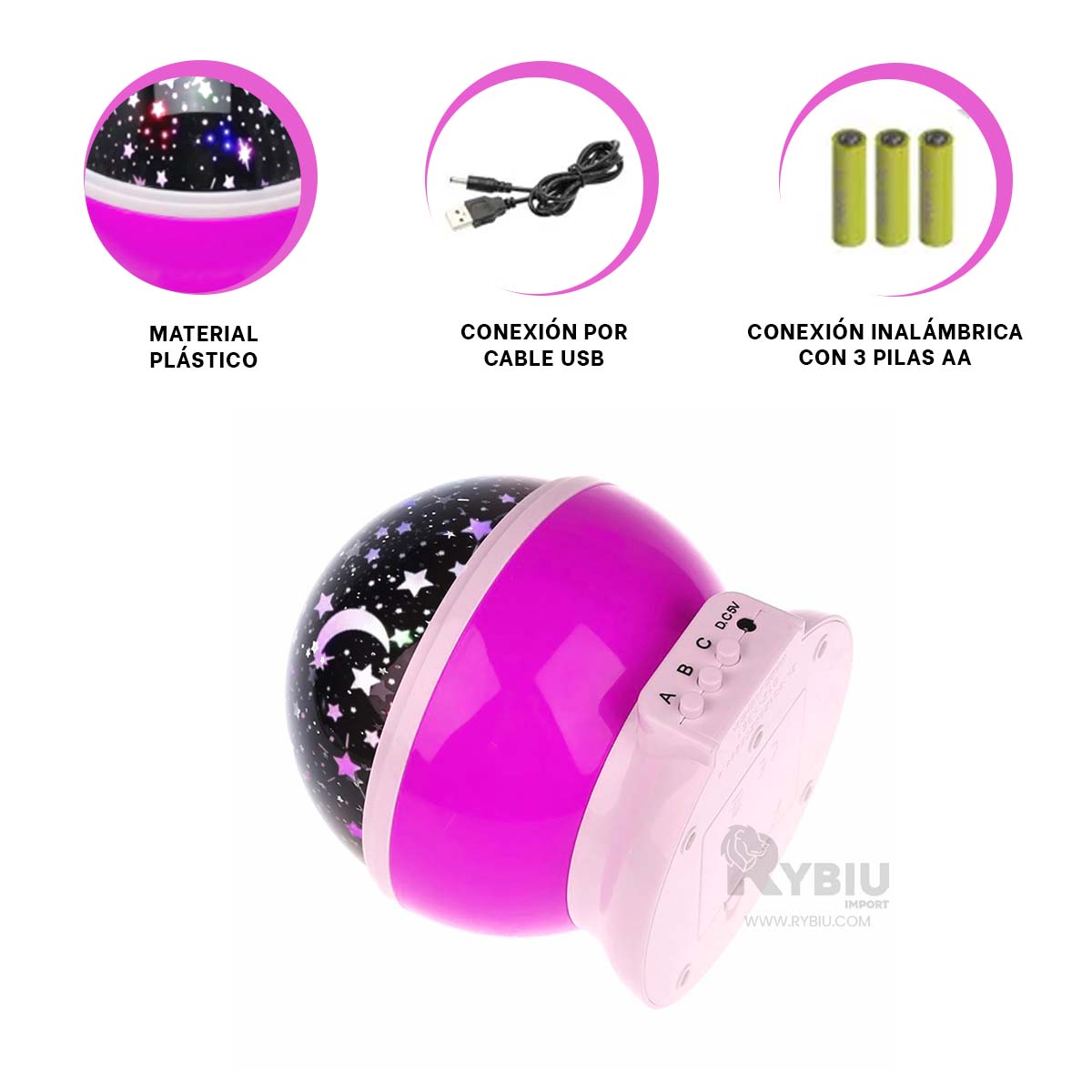 REFLECTOR RYBIU TE30257 DIVERTIDO Y LLAMATIVO EN FUCSIA + REGALO STICKERS - 2