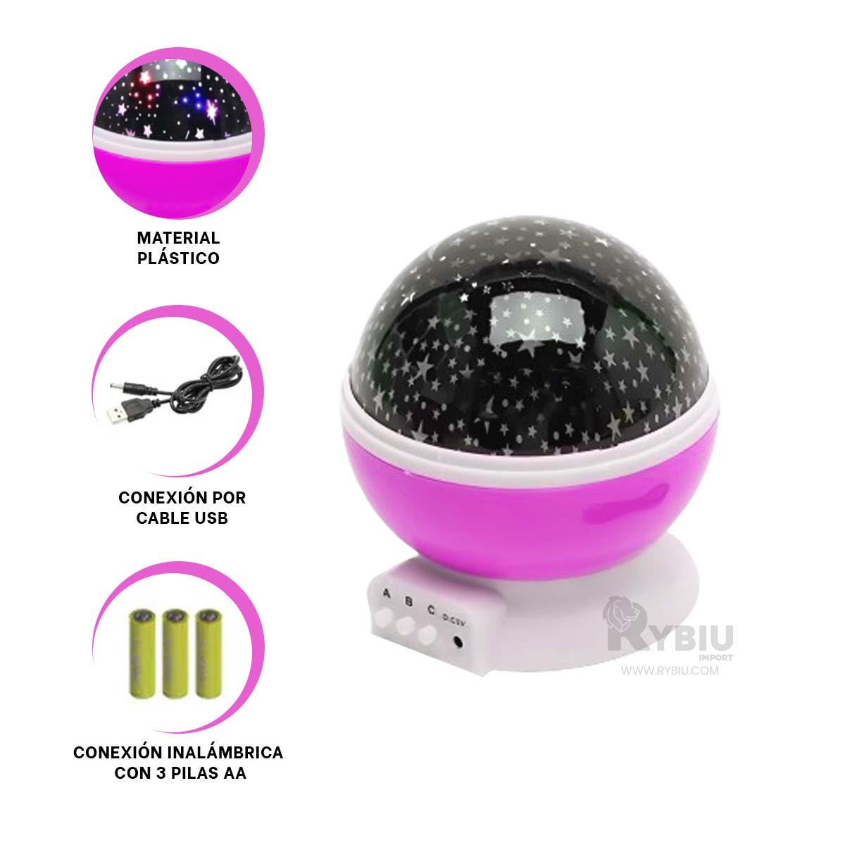 REFLECTOR RYBIU TE30257 DIVERTIDO Y LLAMATIVO EN FUCSIA + REGALO STICKERS - 3