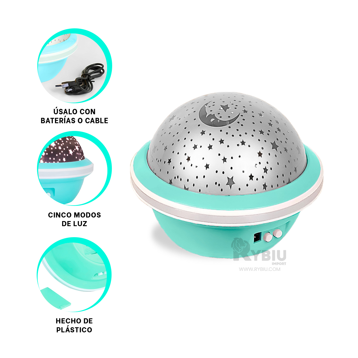 REFLECTOR RYBIU TE30261 LUMINOSO Y LIVIANO EN VERDE AGUA + GIFT STICKERS - 3
