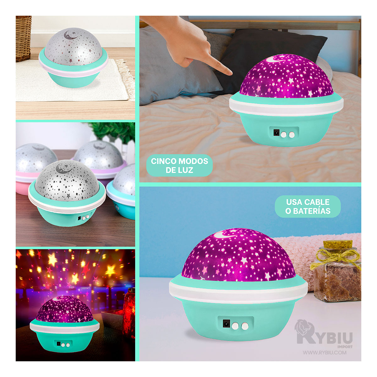 REFLECTOR RYBIU TE30261 LUMINOSO Y LIVIANO EN VERDE AGUA + GIFT STICKERS - 4