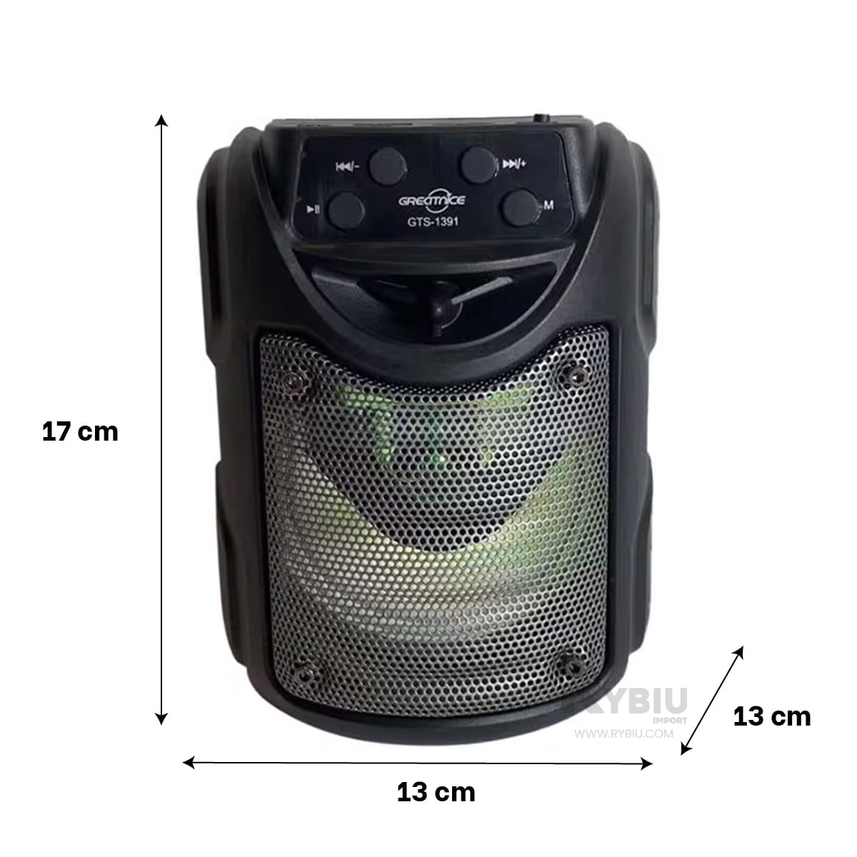 PARLANTE RYBIU GTS-1391 ALTAVOZ PODER NEGRO 5 W + BANDERITAS ADHESIVAS - 5