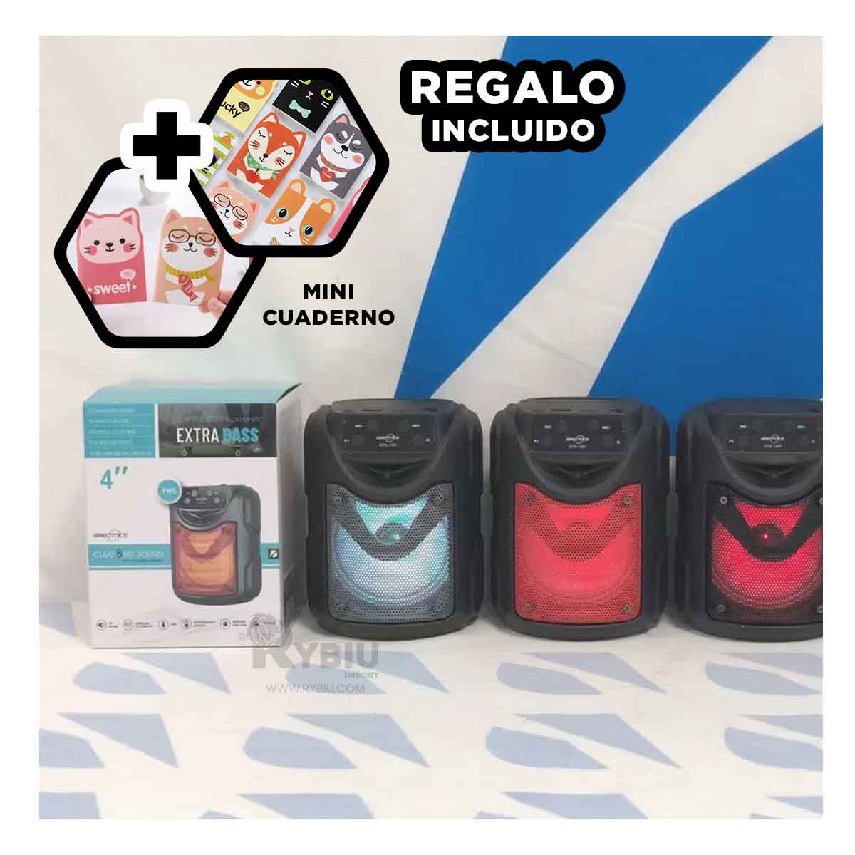PARLANTE RYBIU GTS-1391 ALTAVOZ INTELIGENTE 4 + REGALO LIGAS PEINAR - 1