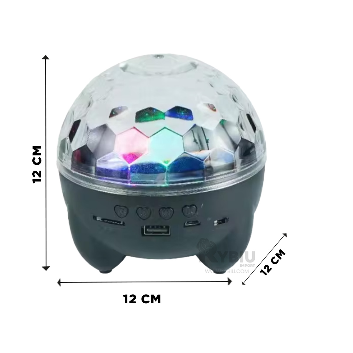 BOCINA PROYECTOR BLUETOOTH RYBIU TE30271 LUMINADOR DURABLE LUCES NEGRO + BANDERITAS ADHESIVAS - 5