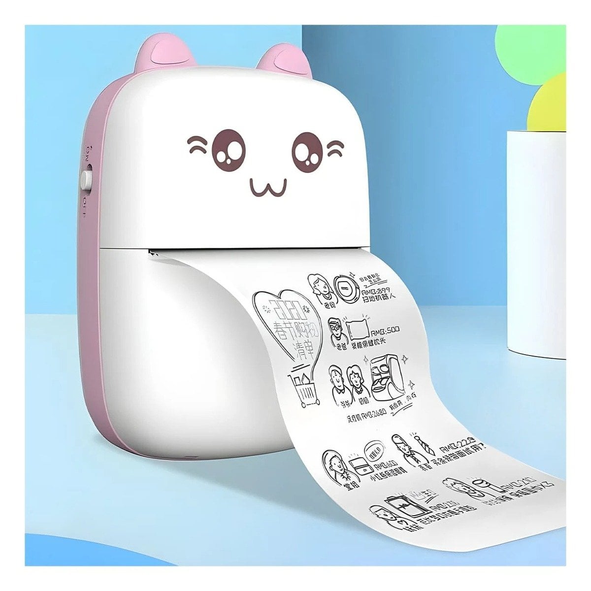 MINI PRINTER COMPACTA 10X8CM ROSADO PORTATIL PARA DOCUMENTOS Y FOTOS Y+PAPEL REGALO - 3