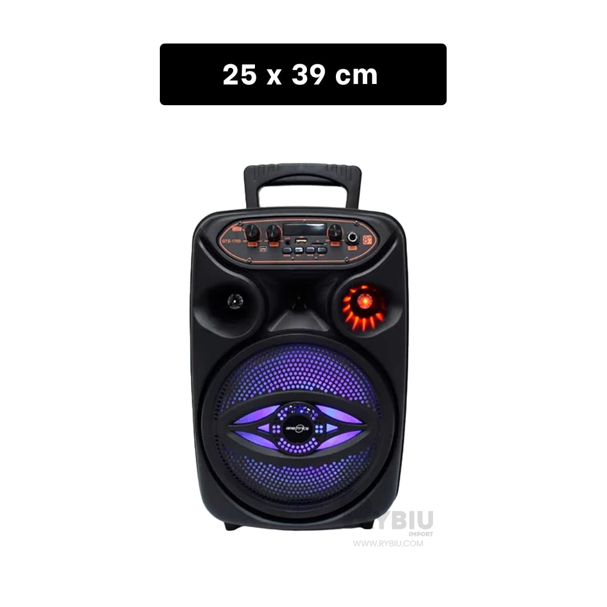 PARLANTE BLUETOOTH RYBIU GTS-1700 ELEGANTE COLOR NEGRO + PAPEL REGALO - 5
