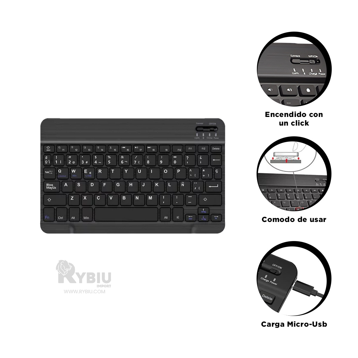 TECLADO INALÁMBRICO RYBIU CONJUNTO TECNOLÓGICO EN COLOR BLANCO + BANDERITAS ADHESIVAS TE29867 - 1