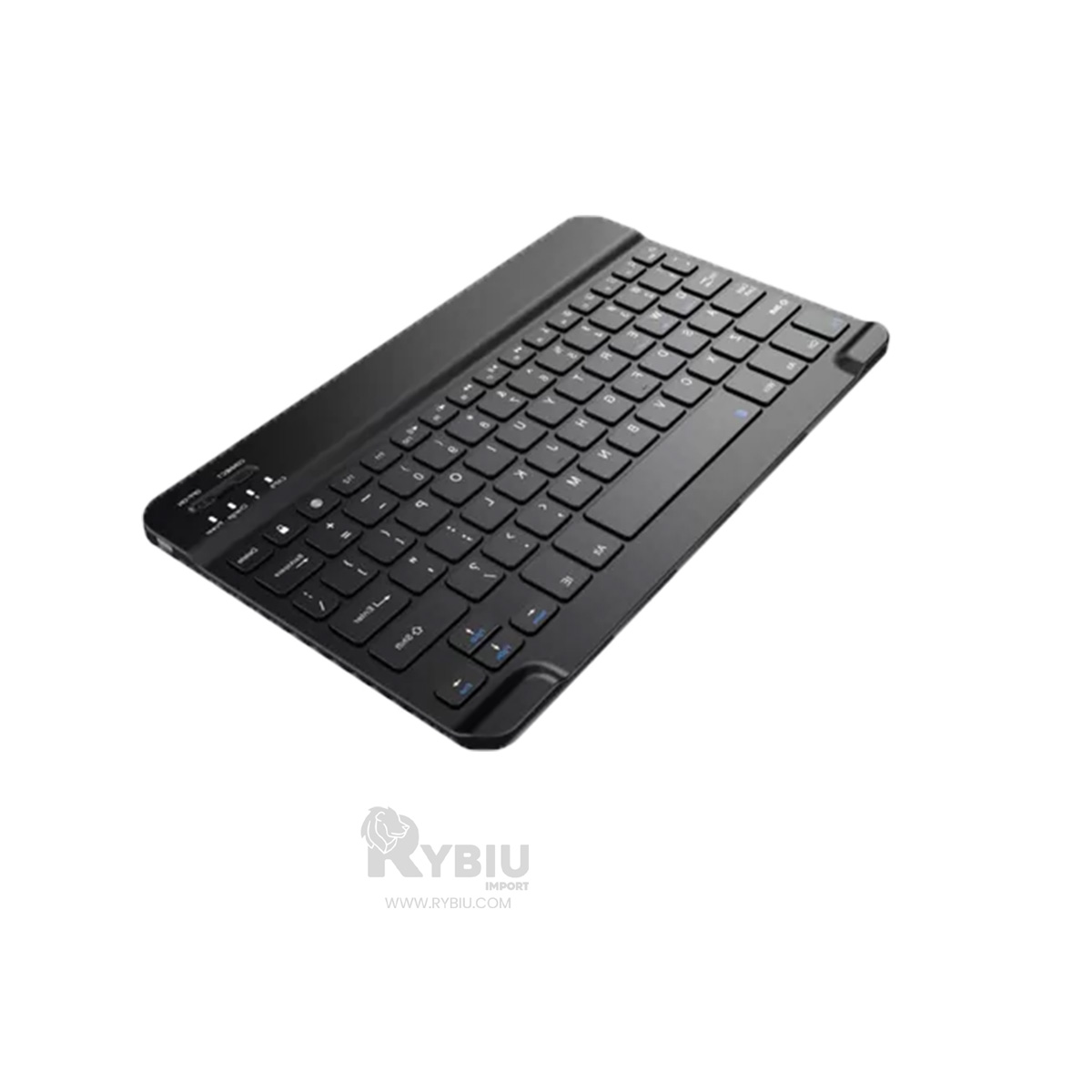 TECLADO INALÁMBRICO RYBIU TECNOLÓGICO RECARGABLE TONO NEGRO + REGALO STICKERS TE29868 SET - 2