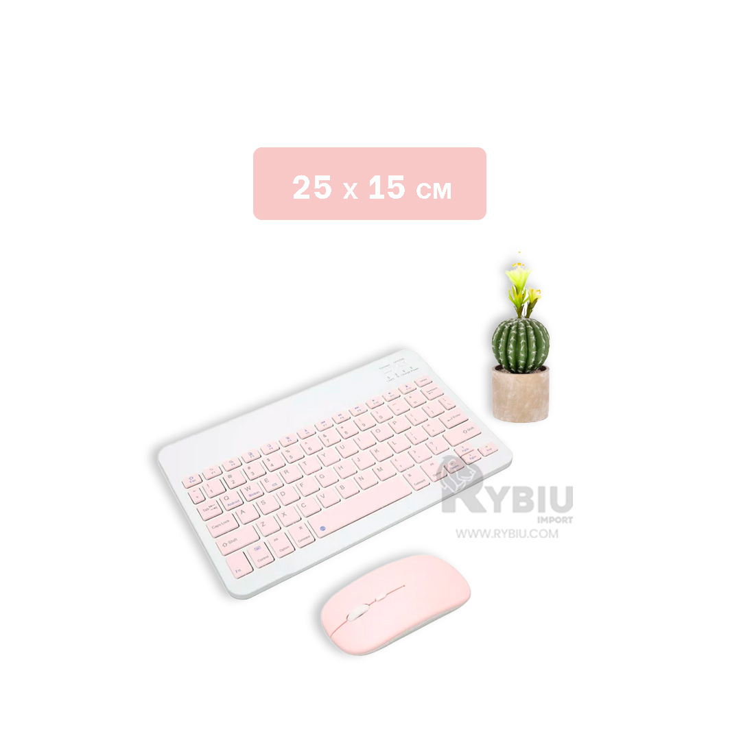 TECLADO INALÁMBRICO RYBIU CONJUNTO TECNOLÓGICO EN COLOR ROSADO + BANDERITAS ADHESIVAS TE29869 - 5