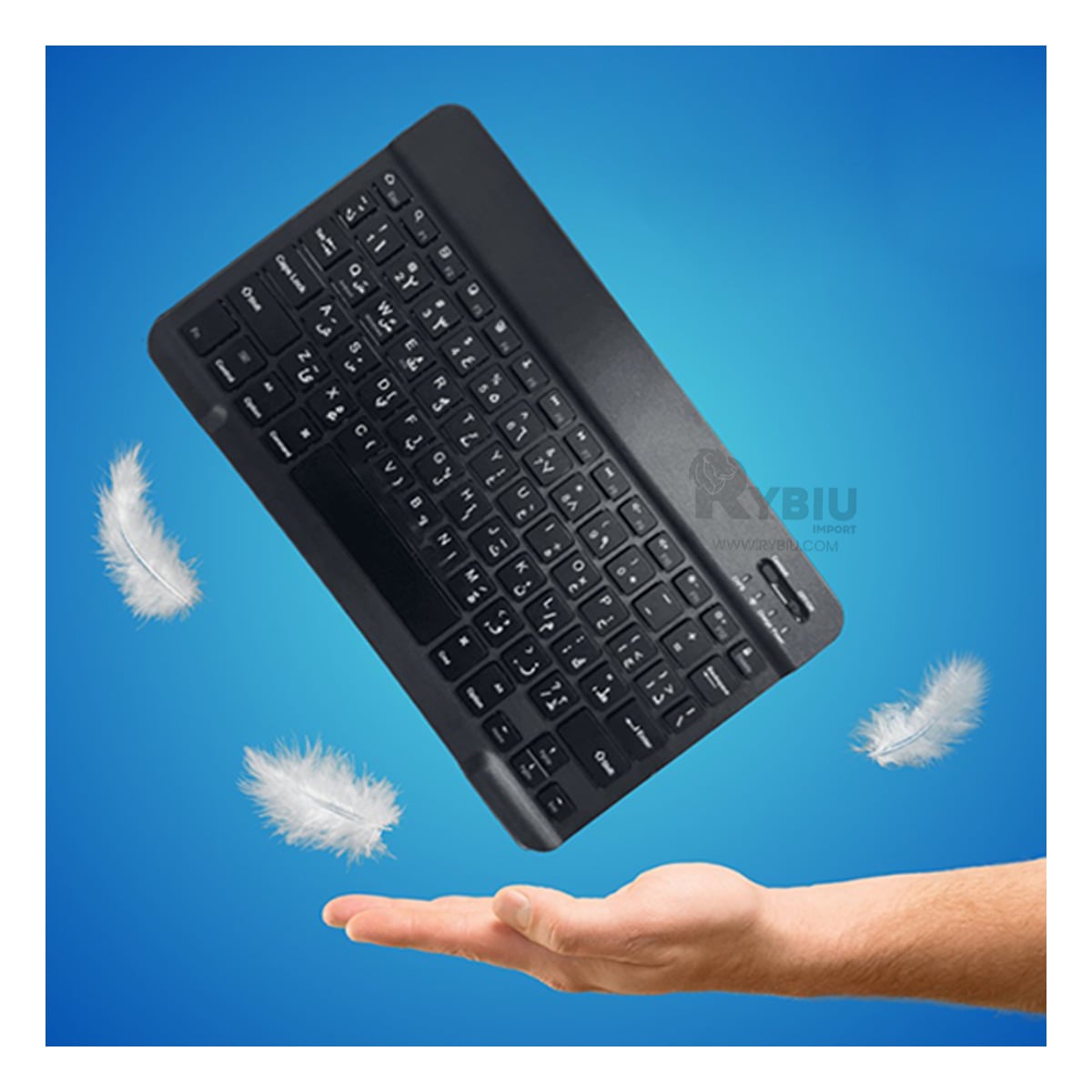 MOUSE INALÁMBRICO RYBIU PORTÁTIL Y TECLADO EN TONO NEGRO + GIFT MINIAGENDA TE29868 SET - 1