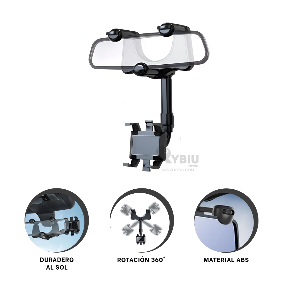 SOPORTE RYBIU TE30045 METALICO CELULAR COLOR NEGRO + PAPEL REGALO - 3