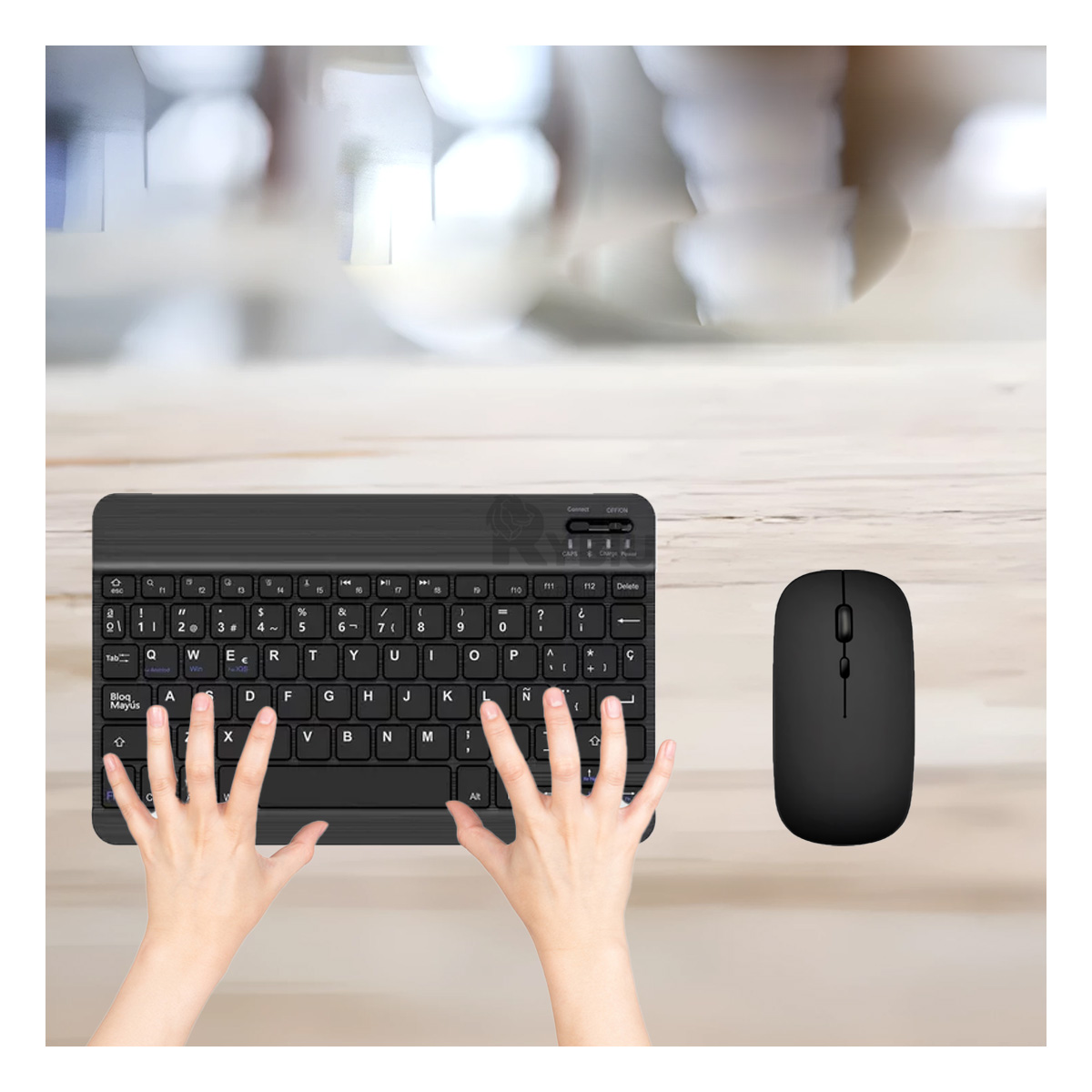 MOUSE INALÁMBRICO RYBIU GAMERS Y TECLADO NEGRO + REGALO AGENDITA TE29868 SET - 1