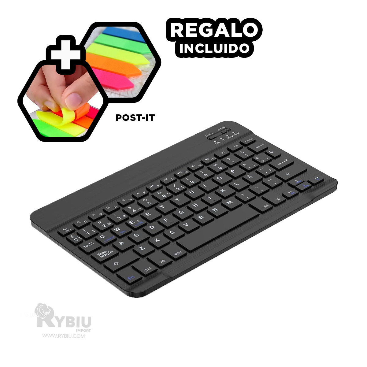 MOUSE INALÁMBRICO RYBIU GAMERS Y TECLADO NEGRO + REGALO AGENDITA TE29868 SET - 4