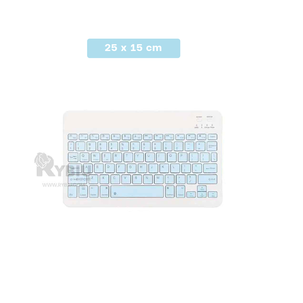 TECLADO INALÁMBRICO RYBIU ERGONÓMICO PC COLOR CELESTE + ENVOLTORIO REGALO TE29870 SET - 5