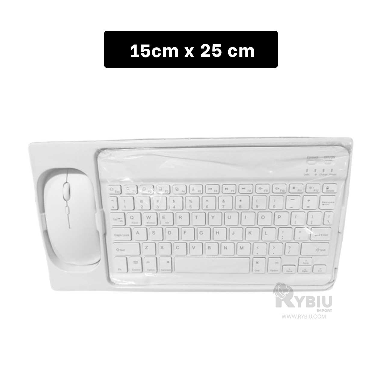 TECLADO INALÁMBRICO RYBIU TECNOLÓGICO RECARGABLE TONO BLANCO + REGALO STICKERS TE29867 SET - 5
