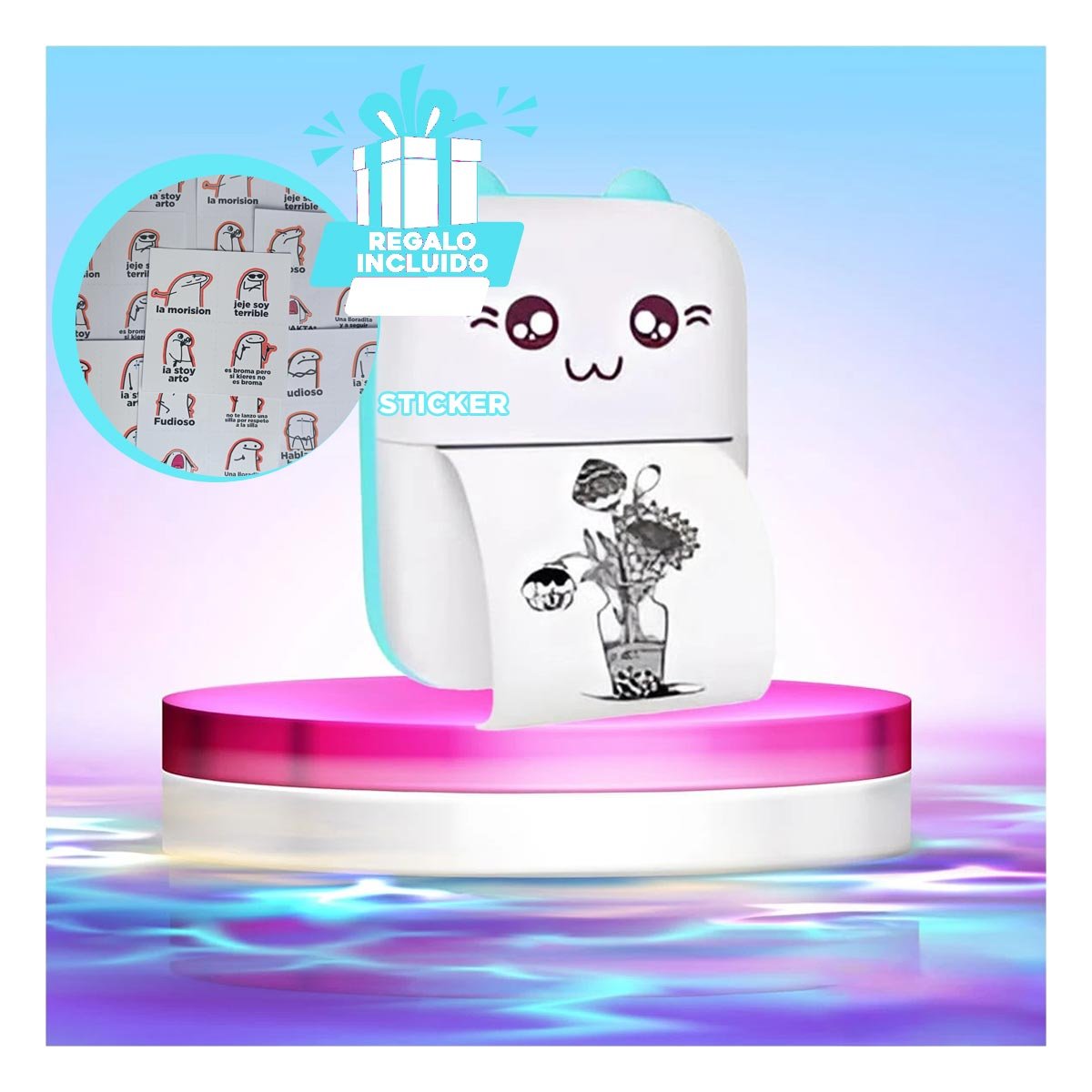 EQUIPO 10X8CM CELESTE PORTATIL PARA OFICINA CASA Y USO DIARIO RAPIDO Y+REGALO STICKER - 1