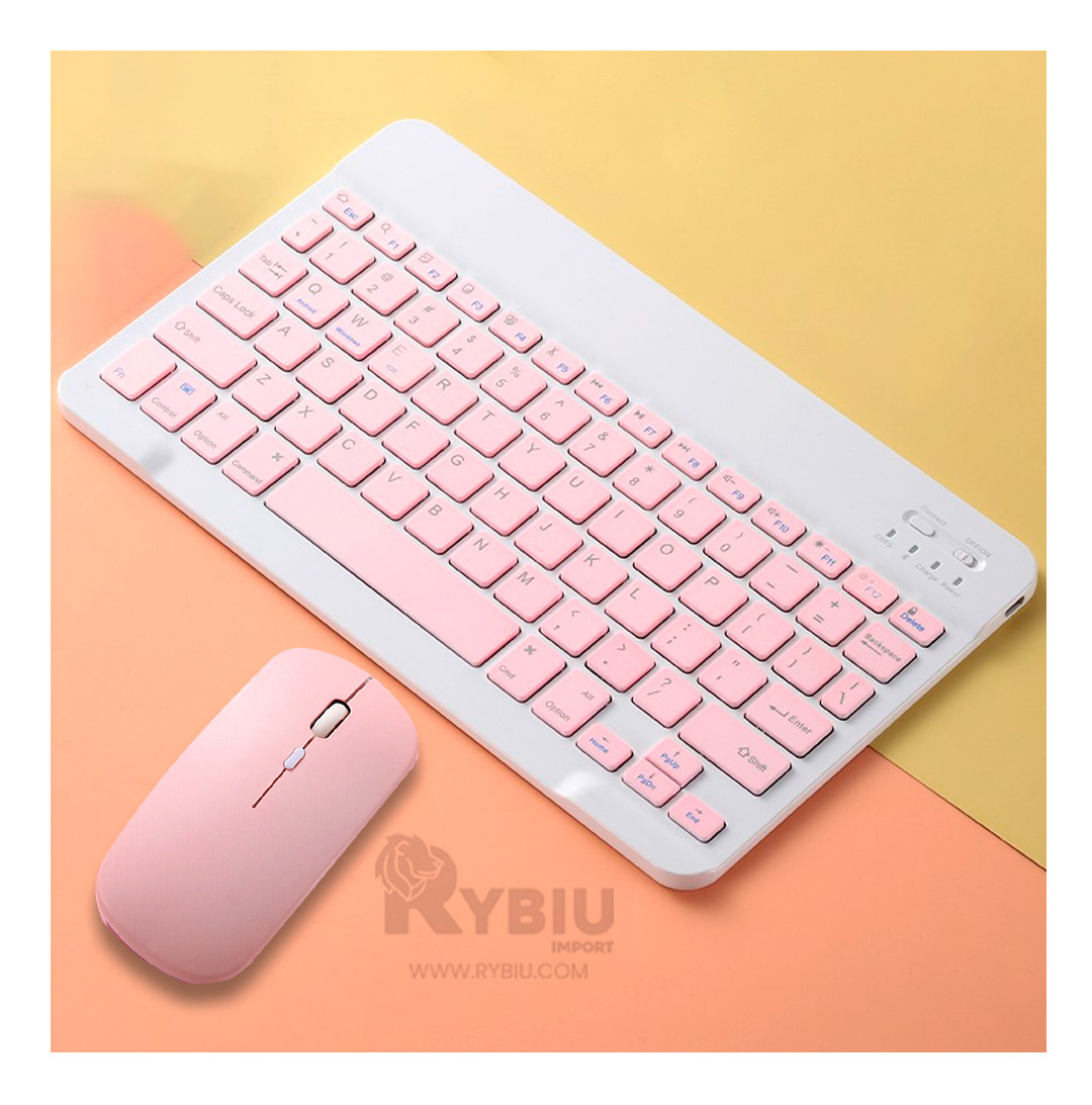 MOUSE INALÁMBRICO RYBIU MULTI DISPOSITIVO ROSADO + REGALO AGENDITA TE29869 KIT - 1