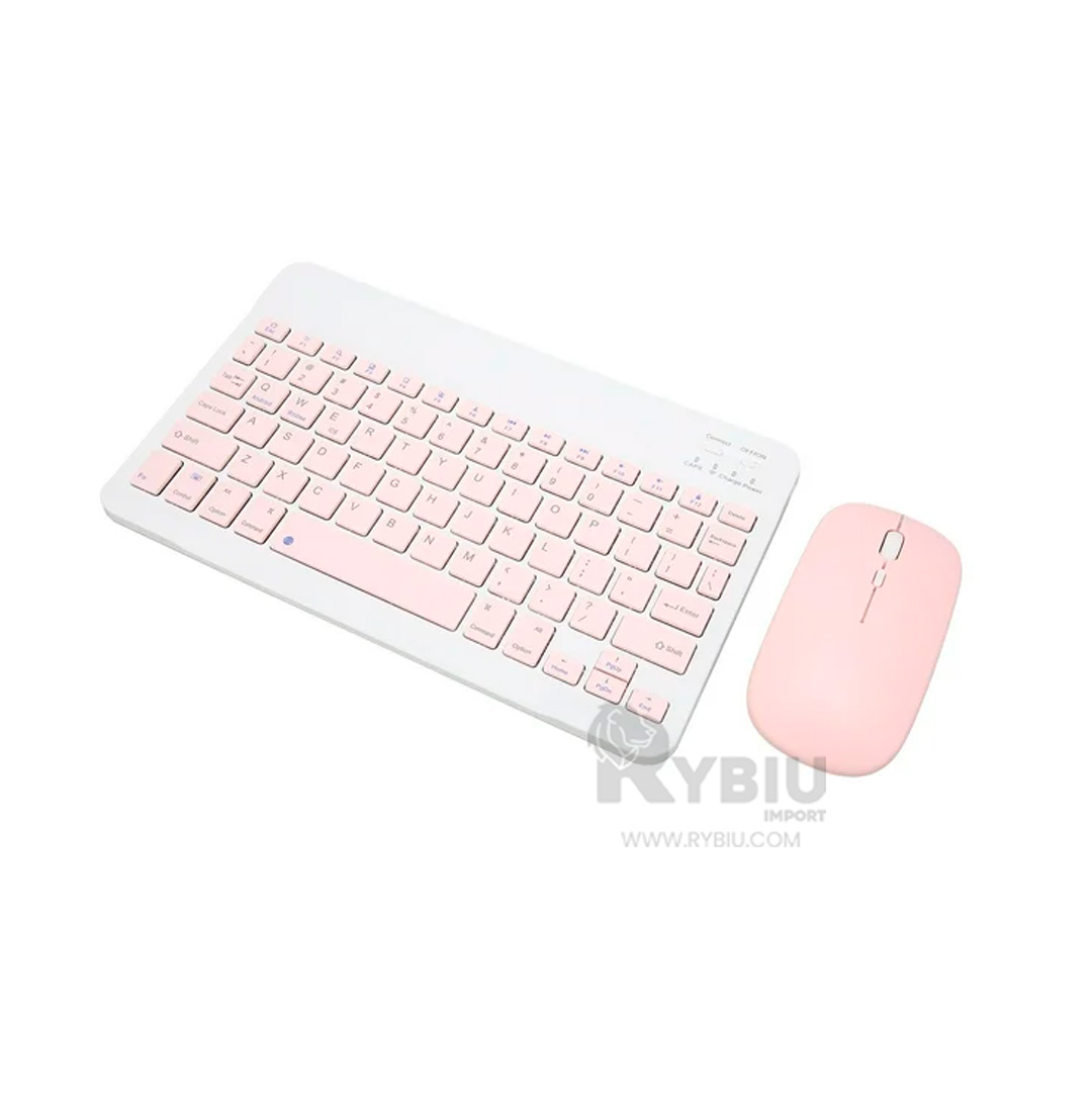 MOUSE INALÁMBRICO RYBIU MULTI DISPOSITIVO ROSADO + REGALO AGENDITA TE29869 KIT - 3
