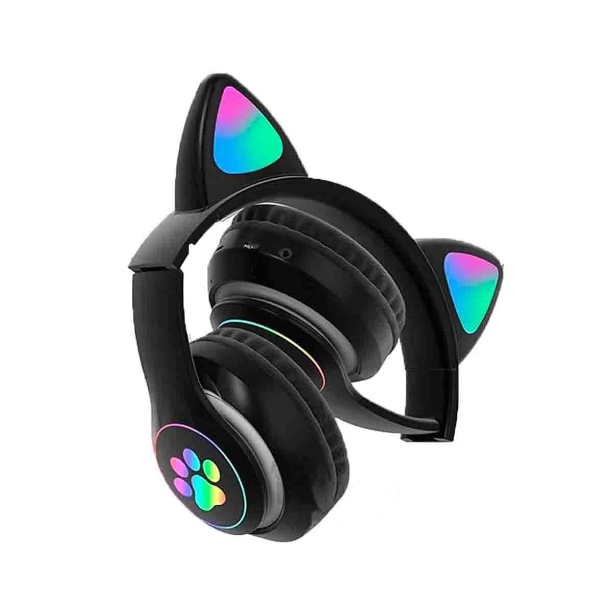 AUDÍFONOS RYBIU FORMA GATO EN COLOR NEGRO + REGALO STICKERS - 3