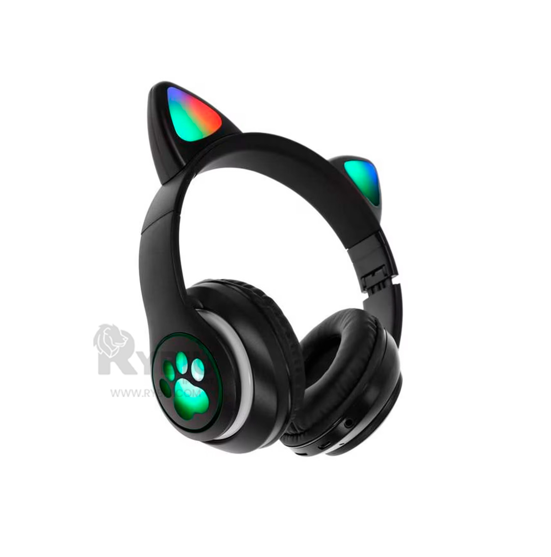 OREJERA RYBIU CON LUZ GATO EN NEGRO + BANDERITAS ADHESIVAS - 1