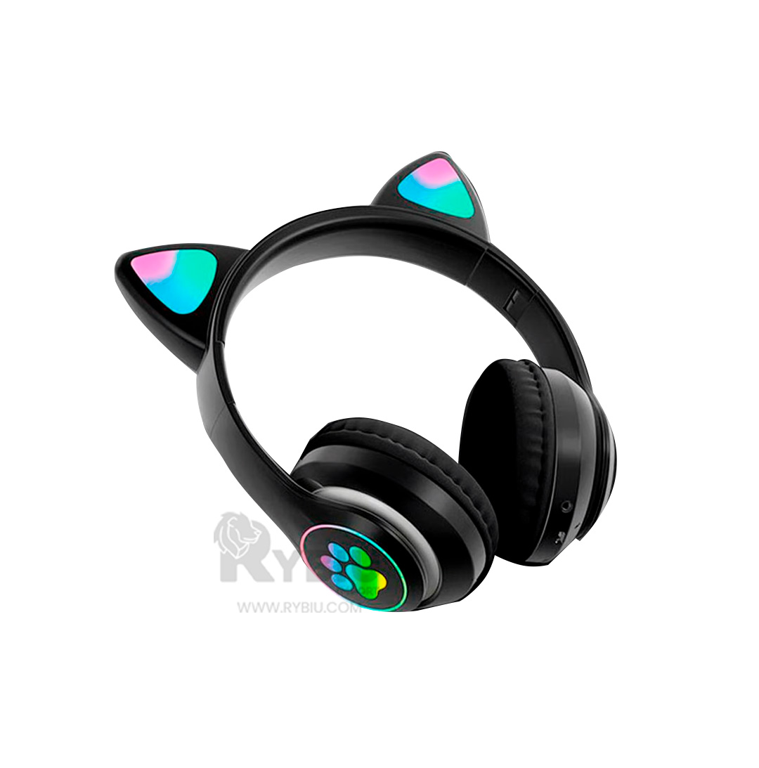 OREJERA RYBIU CON LUZ GATO EN NEGRO + BANDERITAS ADHESIVAS - 3