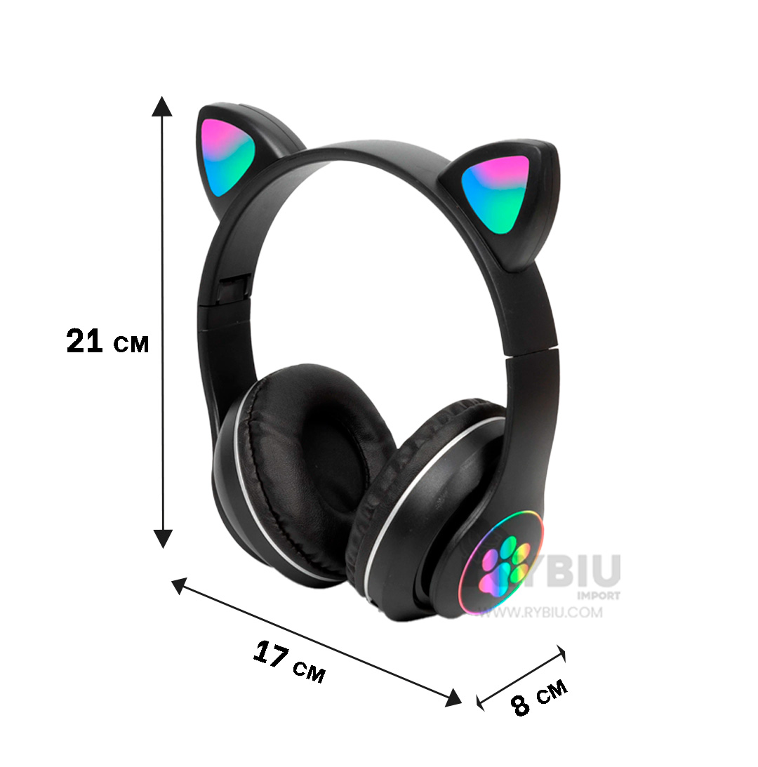 OREJERA RYBIU CON LUZ GATO EN NEGRO + BANDERITAS ADHESIVAS - 5