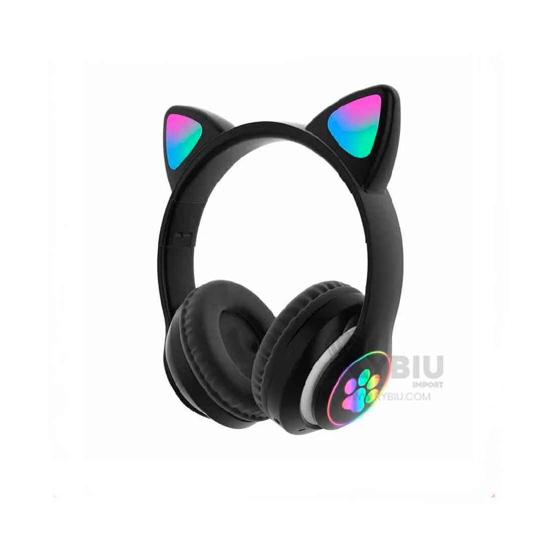 AURICULARES RYBIU COMODOS TIPO GATO TONO NEGRO + GIFT MINIAGENDA - 1