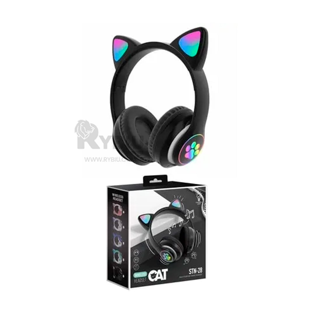 AURICULARES RYBIU COMODOS TIPO GATO TONO NEGRO + GIFT MINIAGENDA - 4