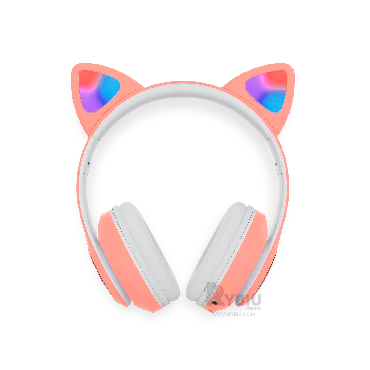AURICULARES RYBIU FELINO Y CON LUCES EN ROSADO + REGALO STICKERS - 4