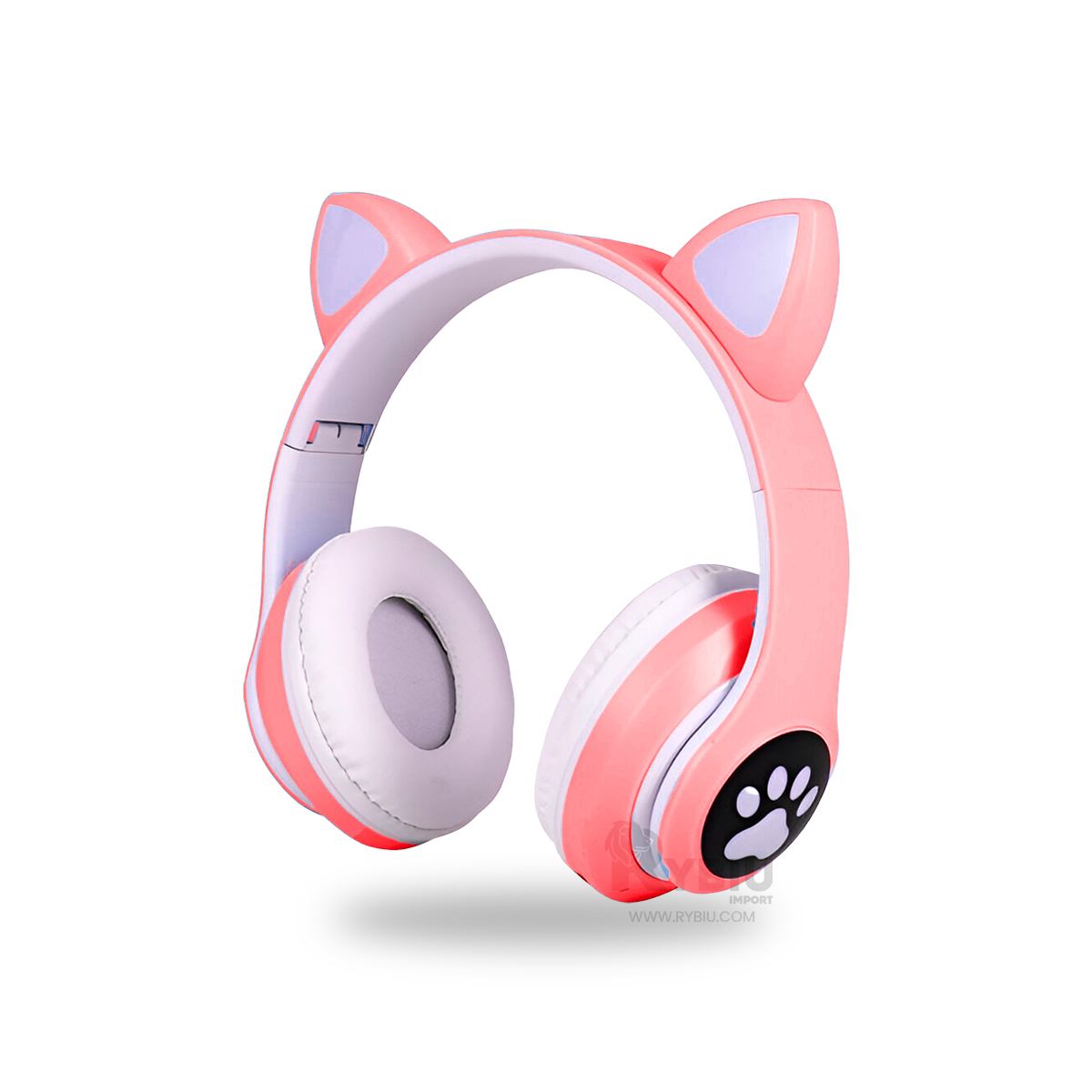 AURICULARES RYBIU LUMINOSOS EN COLOR ROSADO + ENVOLTORIO REGALO - 1