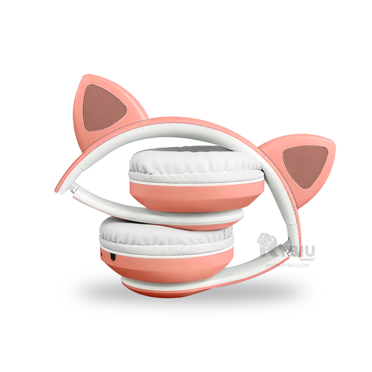 AURICULARES RYBIU LUMINOSOS EN COLOR ROSADO + ENVOLTORIO REGALO - 4