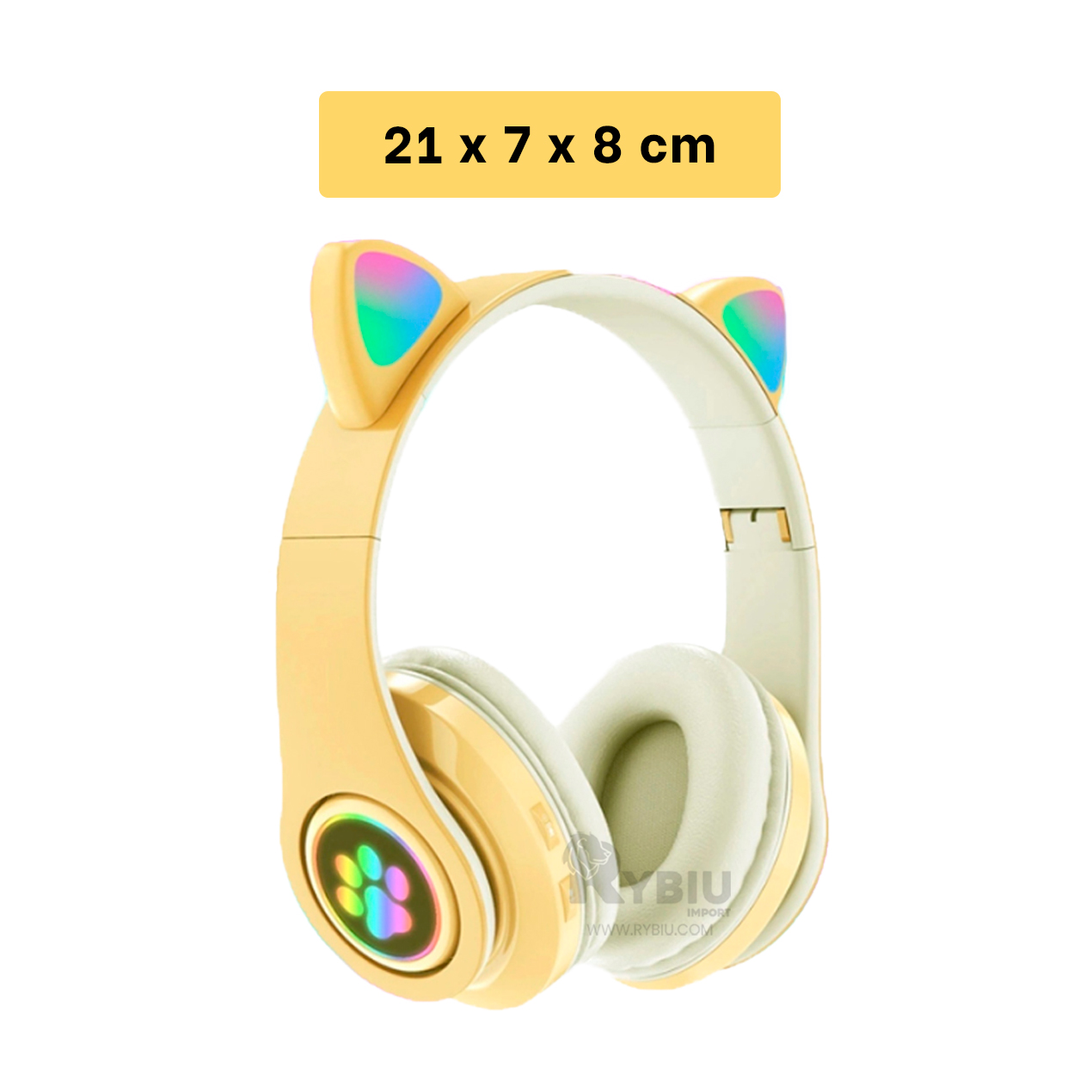 AURICULARES RYBIU COMODOS TIPO GATO EN AMARILLO + GIFT MINIAGENDA - 5