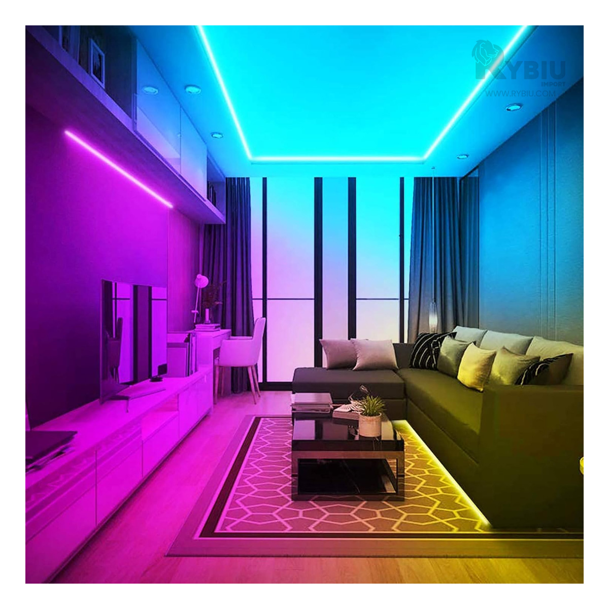 LUCES LED BLUETOOTH RYBIU TE31544 COMPACTAS MULTICOLOR + BANDERITAS ADHESIVAS - 4
