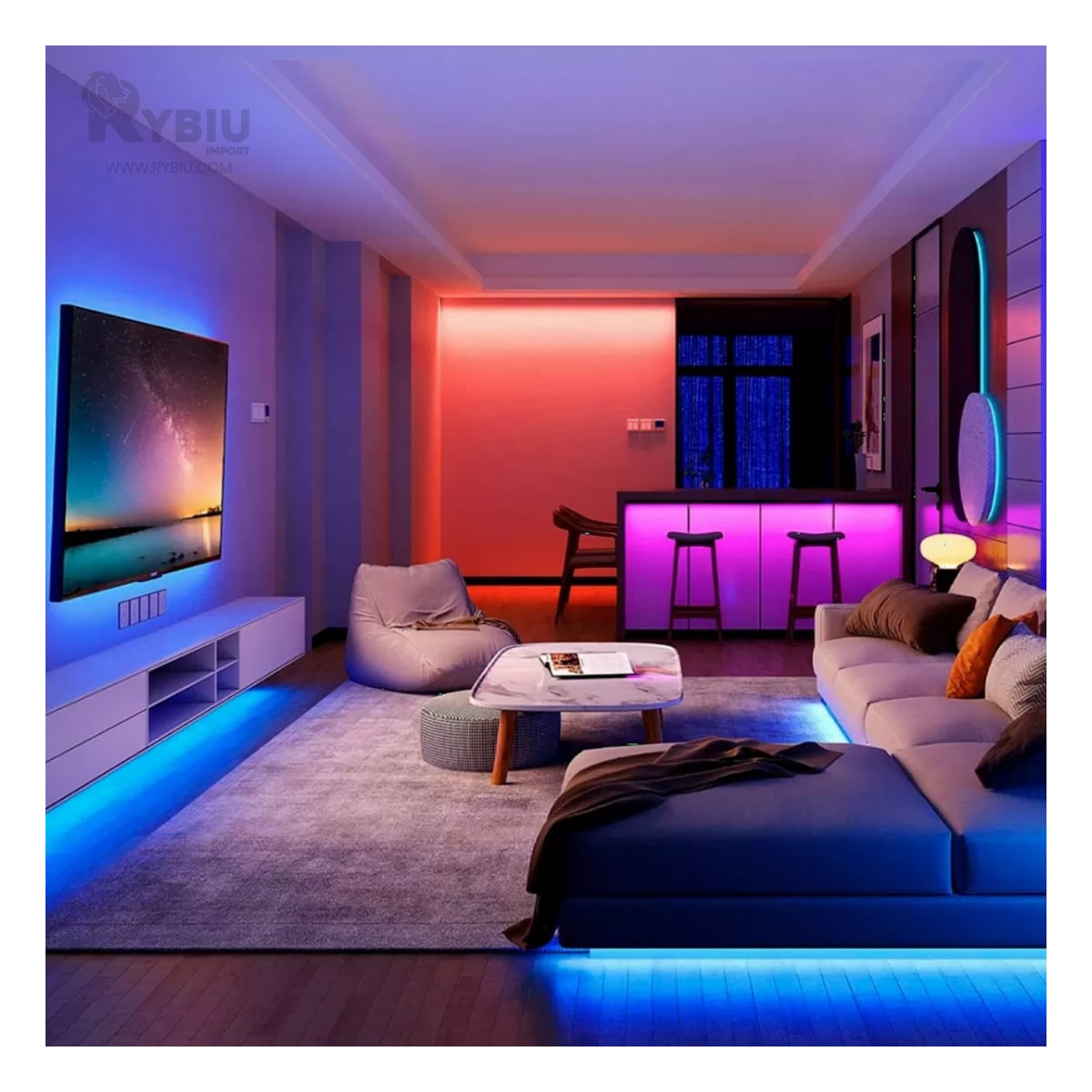 LUCES LED BLUETOOTH RYBIU TE31544 DECORATIVA ENERGETICA MUTICOLOR + REGALO AGENDITA - 2