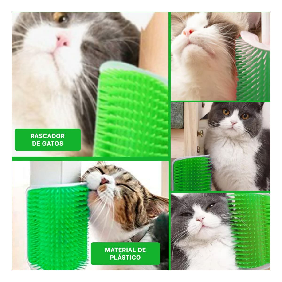 RASCADOR GATOS MA31327 DESGARRADOR MINIMALISTA VERDE + POST IT ADHESIVOS RYBIU - 5