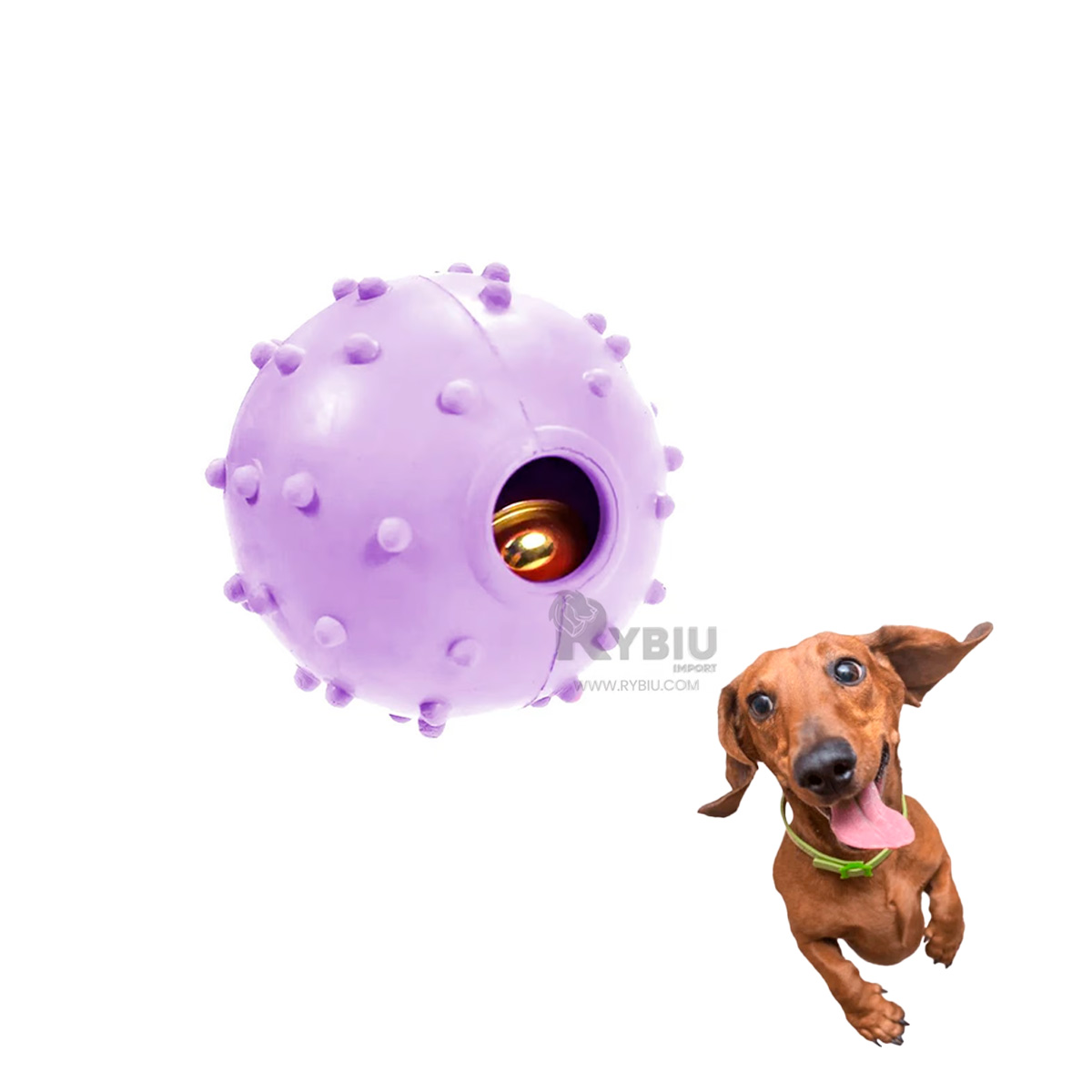 JUGUETE CAUCHO PERROS MA31252 FLEXIBLE MORADO + REGALO STICKERS RYBIU - 4