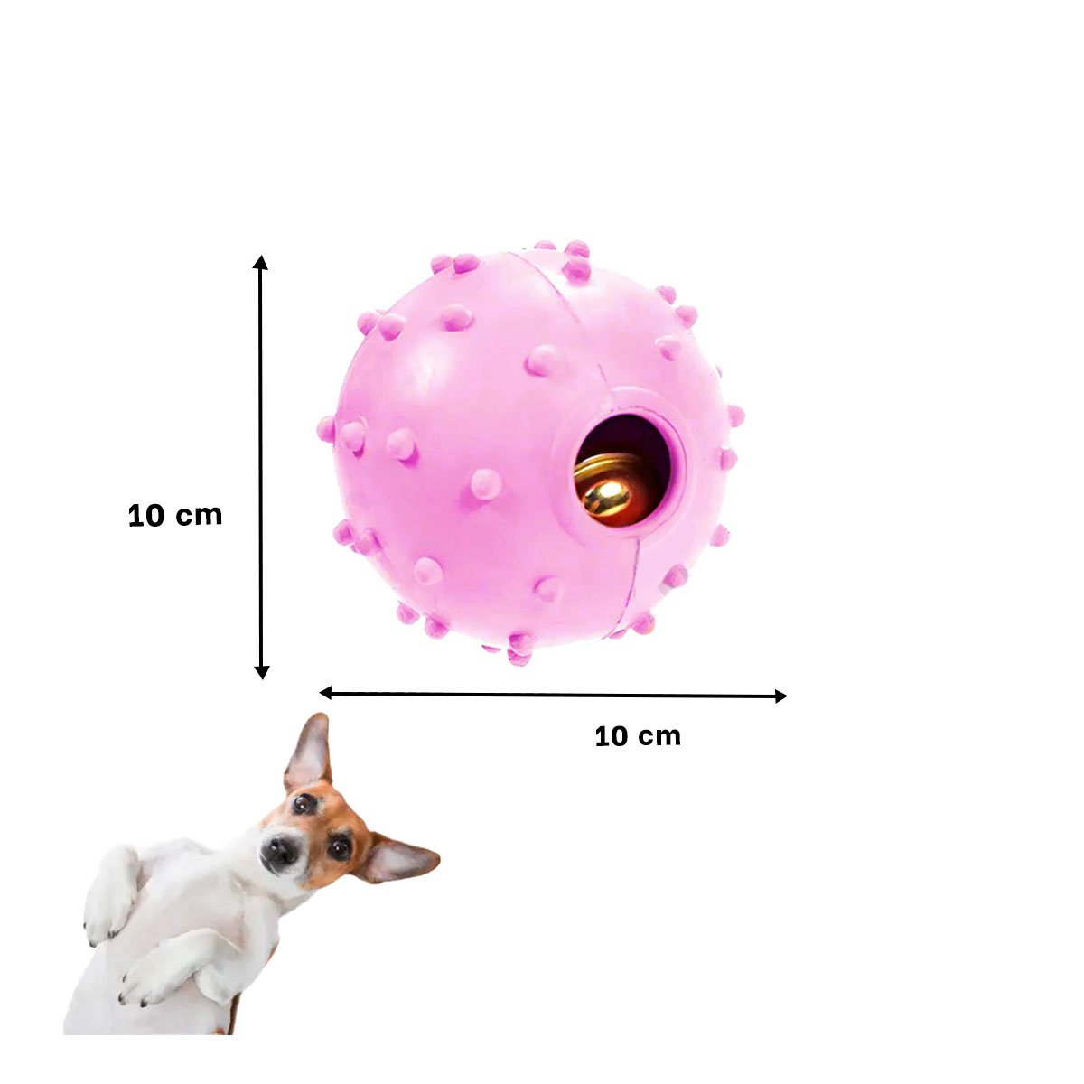JUGUETE CAUCHO PERRO MA31253 DURADERO ROSADO + LIGAS REGALO RYBIU - 4