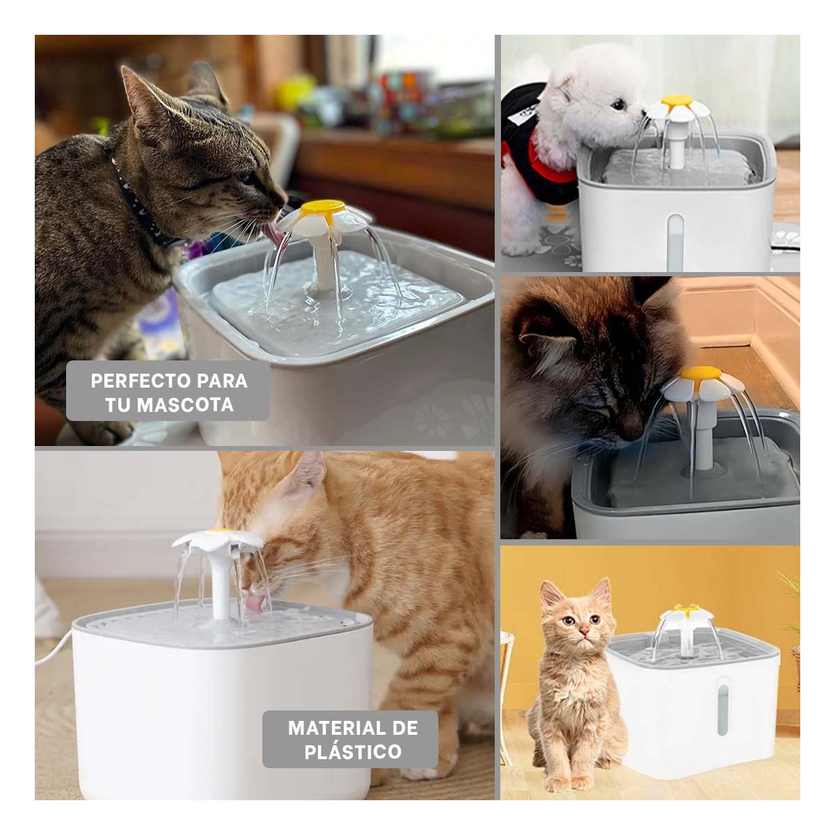 HIDRATADOR PERRO Y GATO MA31114 RYBIU MODERNO BLANCO + LIGAS REGALO - 5