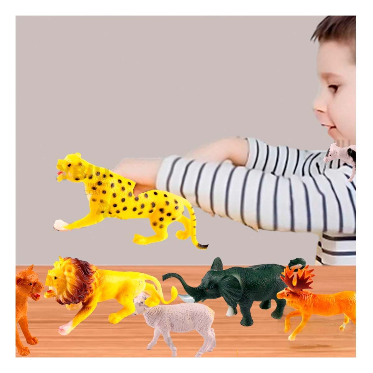 FIGURAS DE SELVA CON ANIMALES PARA JUGUETE INFANTIL EN BOLSA YPAPEL REGALO - 3