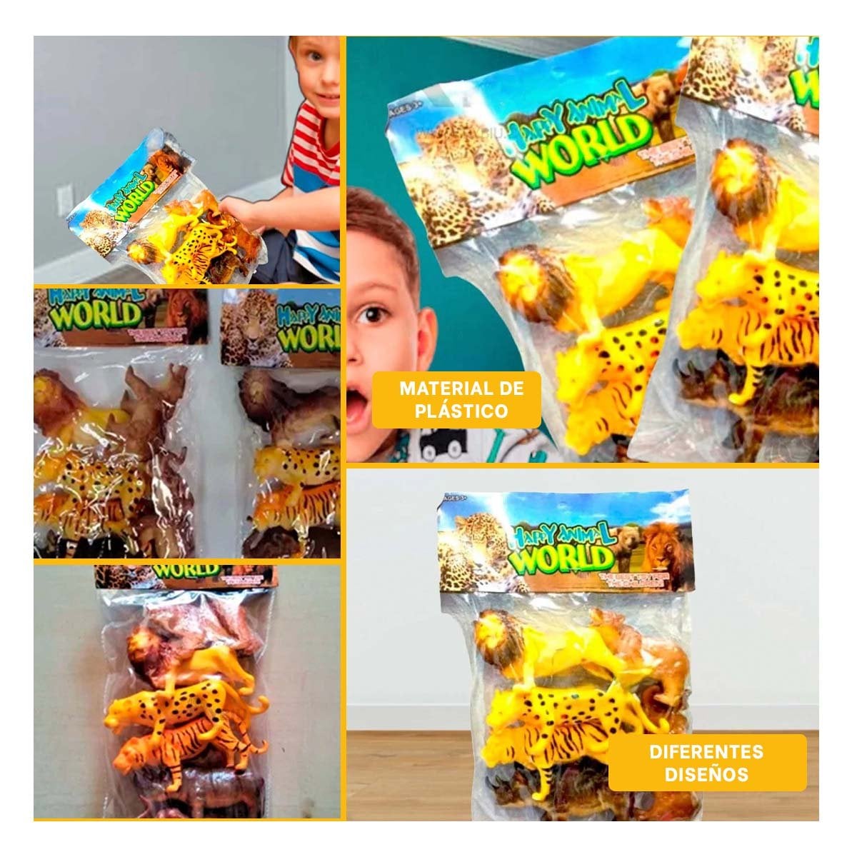 MUNECOS INFANTILES DE ANIMALES DE SELVA EN BOLSA YSTICKY - 1