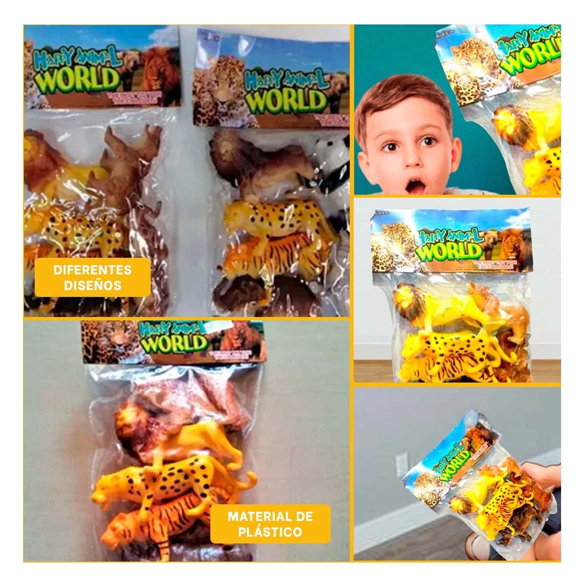 MUNECOS INFANTILES DE ANIMALES DE SELVA EN BOLSA YSTICKY - 5