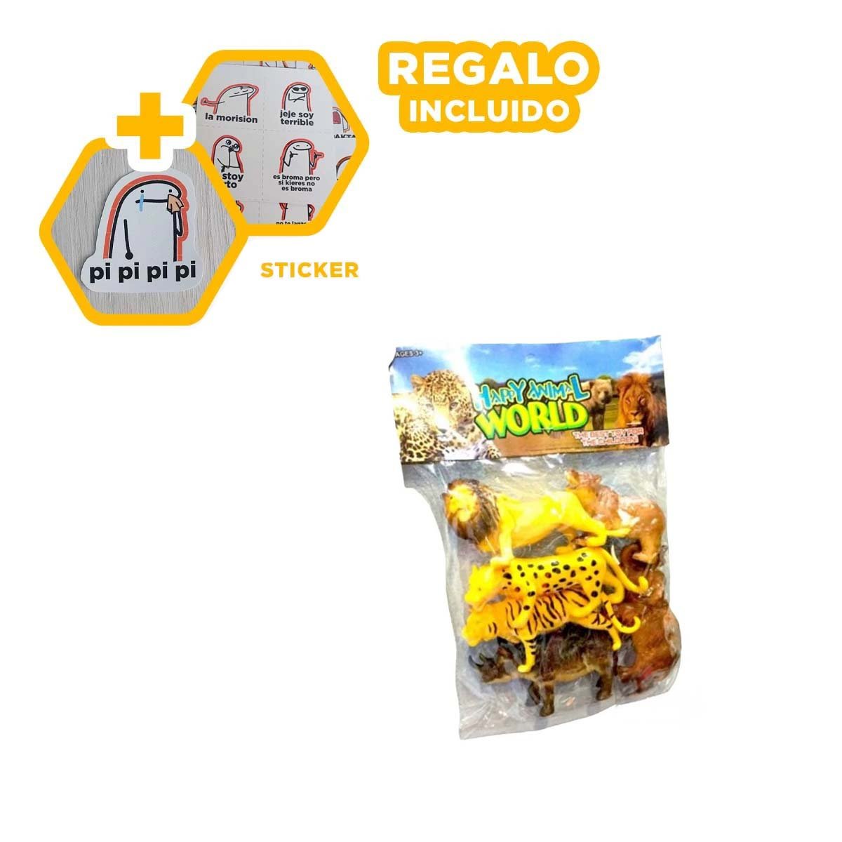 ANIMALES DE SELVA EN JUGUETES INFANTILES PARA BOLSA DE JUEGO YREGALO STICKER - 1